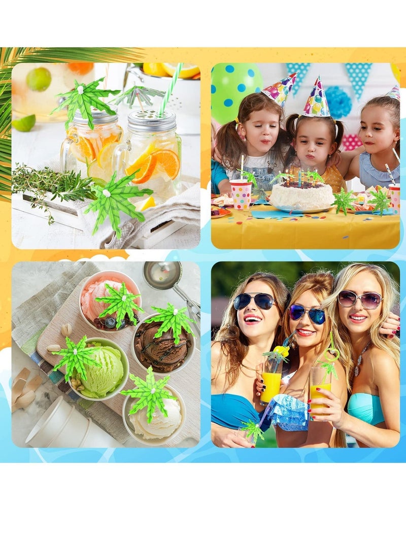 نيبمينينت Cocktail Picks, 50 Pcs Drink Sticks Coconut Palm Tree Umbrellas Fruit Picks 6 Inch Parasol Handmade Paper Umbrella with wood toothpicks for Appetizers Drinks and Icecream Decoration - Image 5