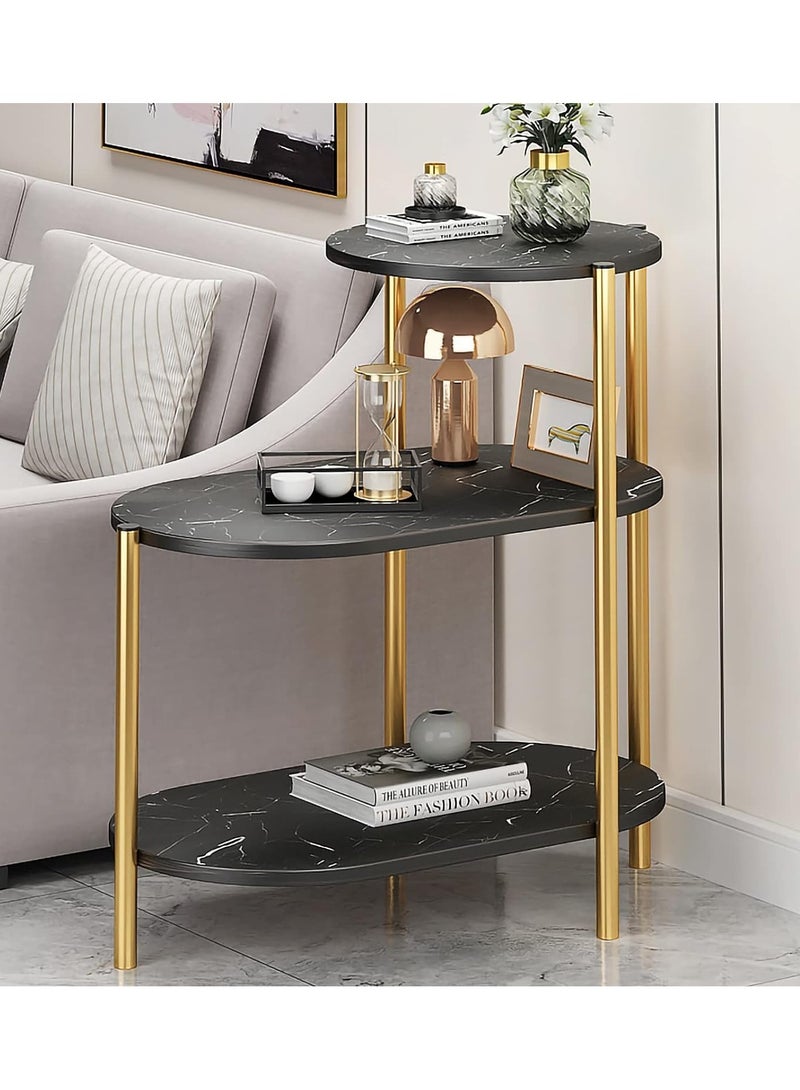 DubaiGallery Three Layer Sofa Side Table,Modern Nordic Style Coffee Table with Marble Table - Image 3
