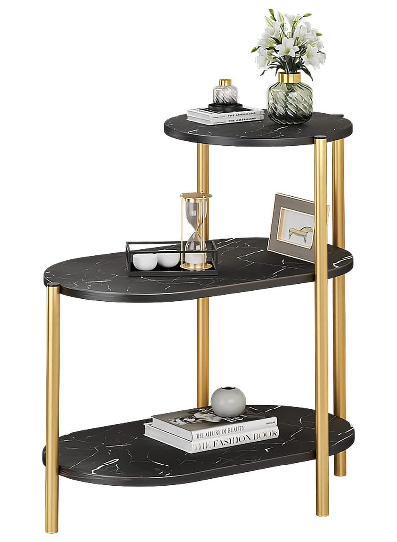 DubaiGallery Three Layer Sofa Side Table,Modern Nordic Style Coffee Table with Marble Table - Image 2