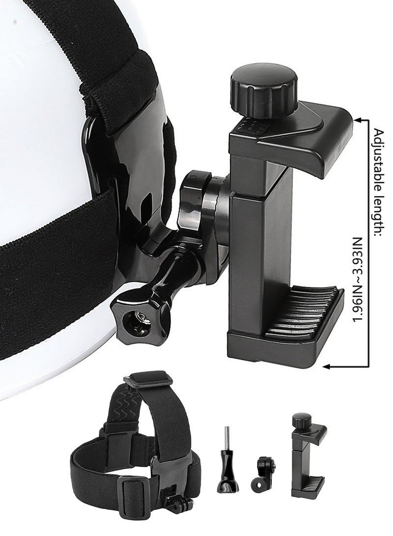 Head-Mounted Mobile Phone Holder, First-Person View Video Outdoor Live Shooting Bracket,Head-Mounted Strap Phone Clip for iPhone Samsung Smartphones and GoPro Action Camera  - Image 3