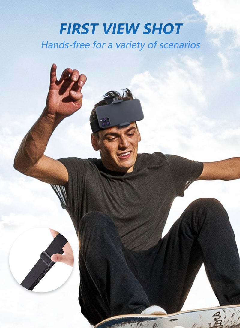 Head-Mounted Mobile Phone Holder, First-Person View Video Outdoor Live Shooting Bracket,Head-Mounted Strap Phone Clip for iPhone Samsung Smartphones and GoPro Action Camera  - Image 4