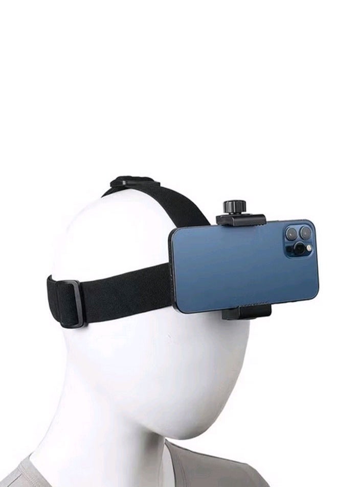 Head-Mounted Mobile Phone Holder, First-Person View Video Outdoor Live Shooting Bracket,Head-Mounted Strap Phone Clip for iPhone Samsung Smartphones and GoPro Action Camera  - Image 2