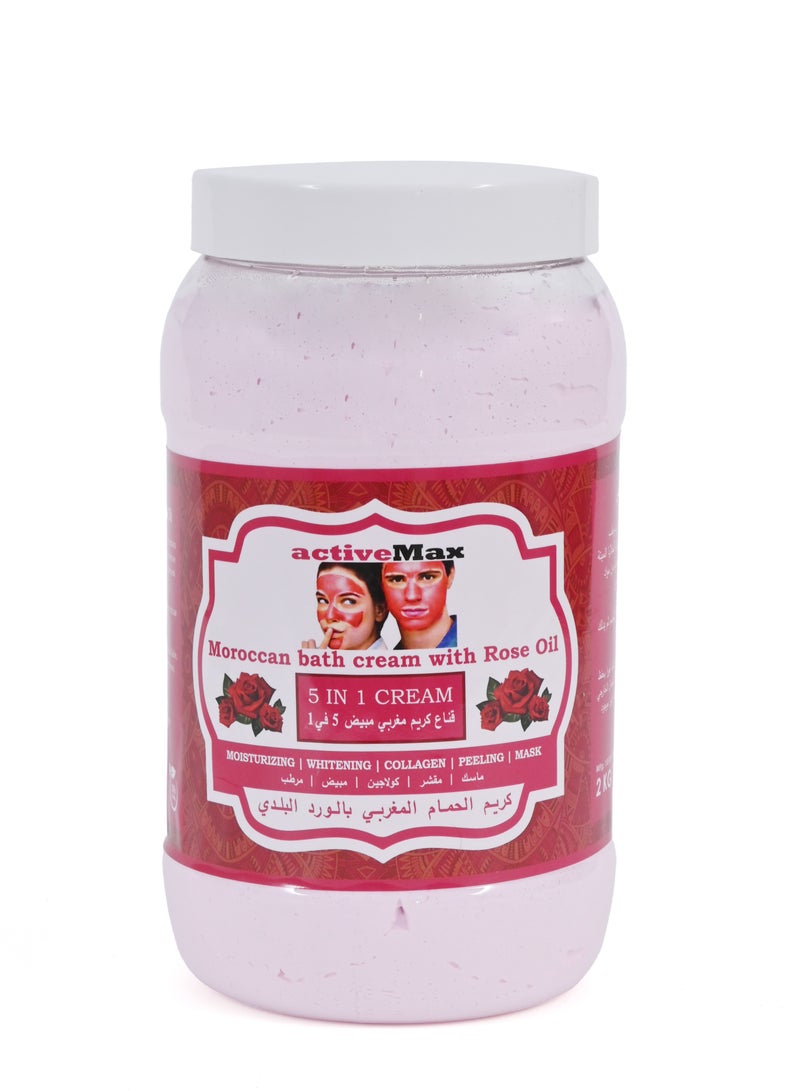 Moroccan Whitening and Peeling Bath Cream 5 in 1 with Pure Rose  2 Kg