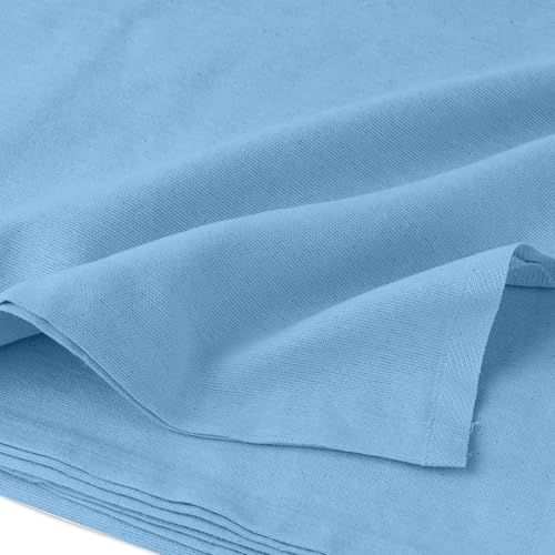 Avalonbedding Avalon Bedding Hospital Blankets Twin Size, 100% Cotton Lightweight General Hospital Blanket 90x70 Inches (Blue) - Image 2