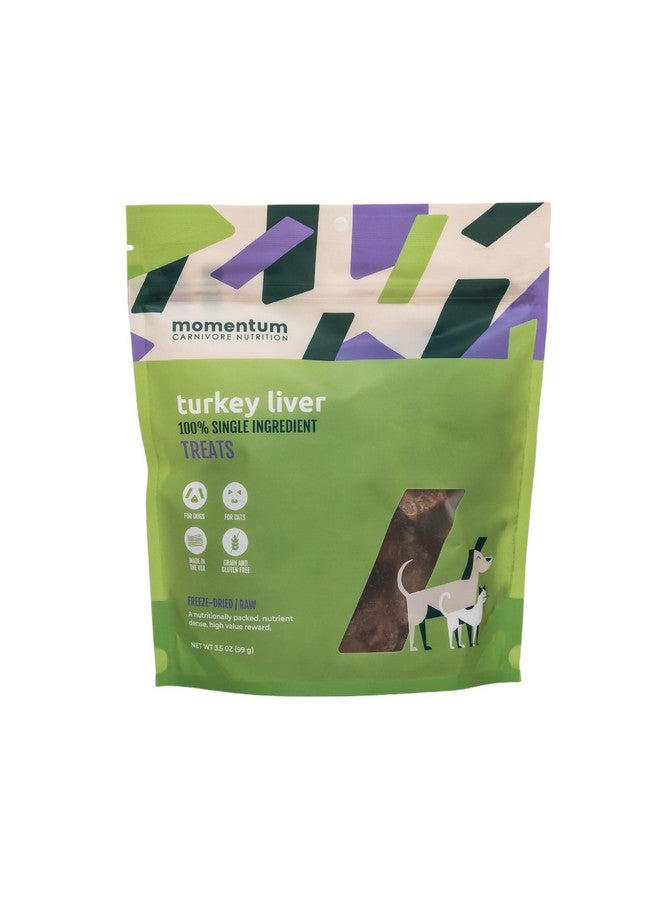 مومنتوم مكافآت كبد الديك الرومي المجفف بالتجميد من مومنتوم كارنيفور نيوتريشن للكلاب - مكون واحد، مكافآت للكلاب والقطط - غنية بالبروتين وخالية من الحبوب - عبوة 3.5 أونصة - Image 1
