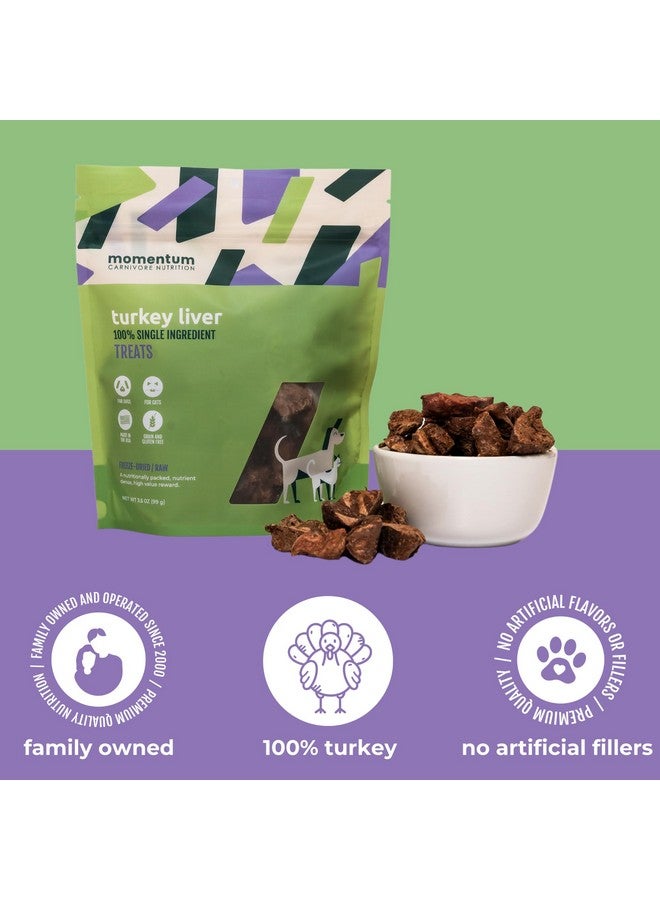مومنتوم مكافآت كبد الديك الرومي المجفف بالتجميد من مومنتوم كارنيفور نيوتريشن للكلاب - مكون واحد، مكافآت للكلاب والقطط - غنية بالبروتين وخالية من الحبوب - عبوة 3.5 أونصة - Image 3
