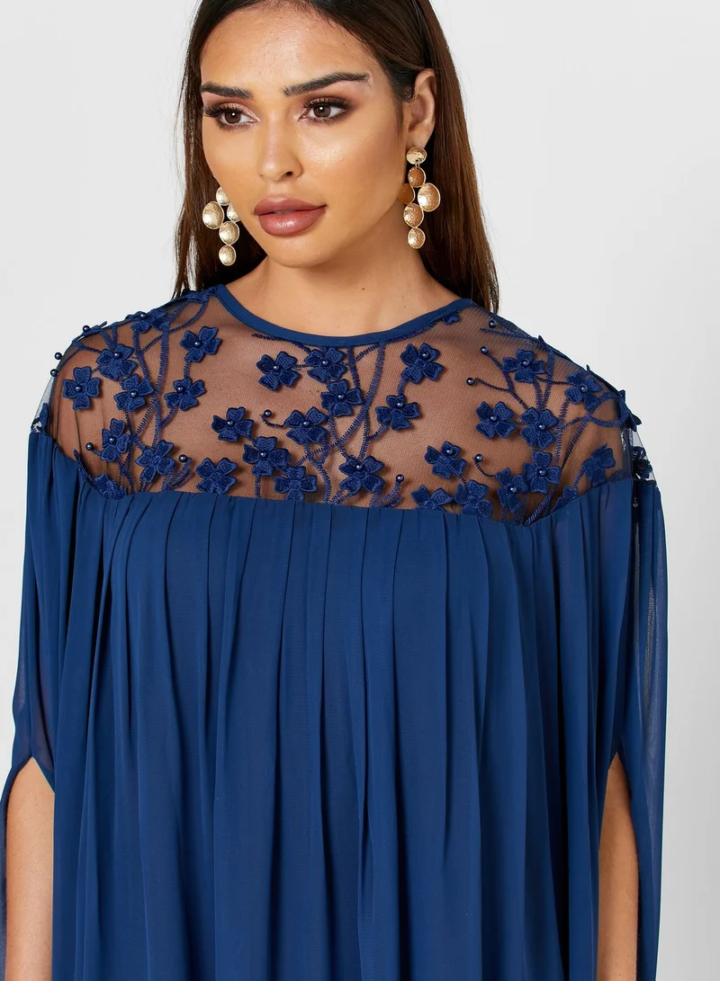 Golden Apple Pearl Detail Maxi Dress