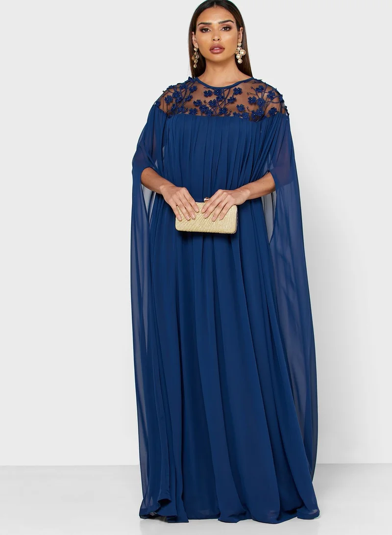 Golden Apple Pearl Detail Maxi Dress