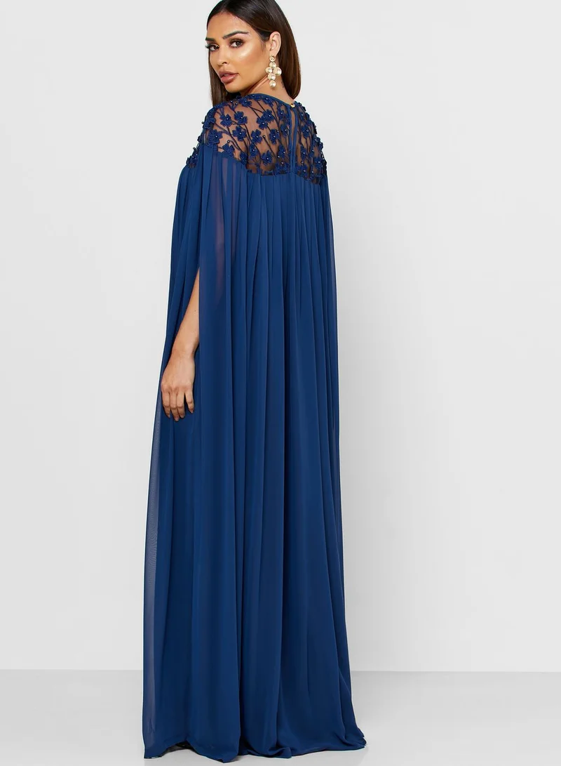 Golden Apple Pearl Detail Maxi Dress
