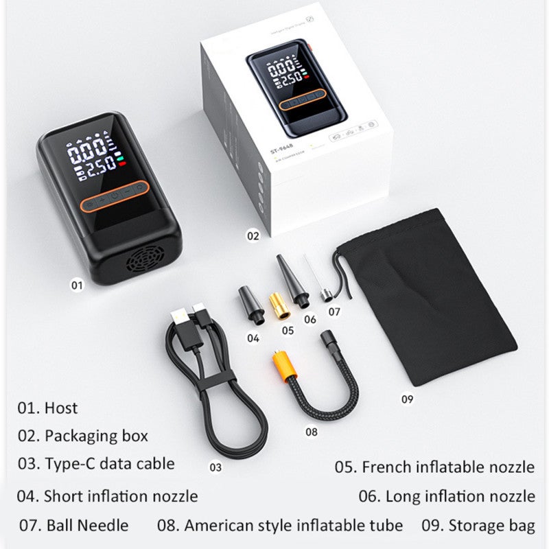 Portable Tire Inflator 6000mAh Type-C Dual-Powered - Ultra-Portable 4.3 X 3.3 X 1.9 Inches Cordless Air Compressor for Roadside Emergencies, Home DIYers and Sports Gear Inflation - Image 3