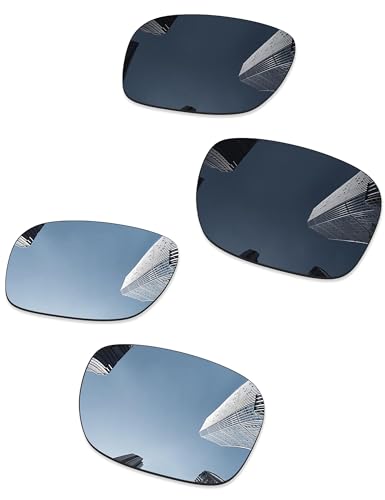 Combine8 2 Pairs Ploarized Replacement Lenses for Oakley Jupiter Squared OO9135/Jupiter Carbon OO9220 Sunglasses - Black + Silver Titanium - Image 1