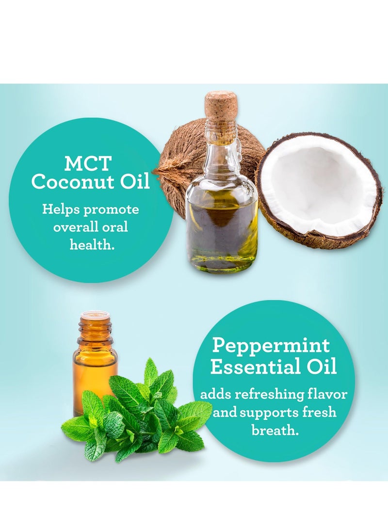 جوراناندا سحب الزيت من جوروناندا (23.4 مل) مع زيت جوز الهند وزيت النعناع لصحة الفم والأسنان الصحية واللثة، غسول الفم خالٍ من الكحول وتبييض الأسنان ويساعد على التخلص من رائحة الفم الكريهة وينعش الفم - Image 2