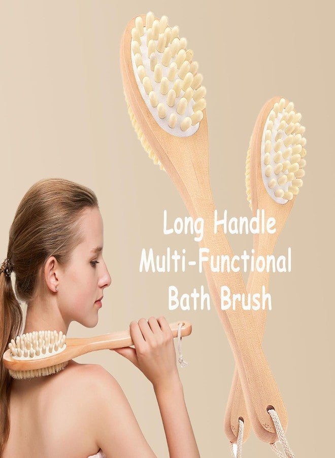 STORE77® Dual Sided Back Brush for Shower - Long Handled Body Scrubber for Men & Women - Soft Bristles for Sensitive Skin & Stiff Bristles for Exfoliation - Improves Circulation & Skin Health with Massage Brushe - Image 3