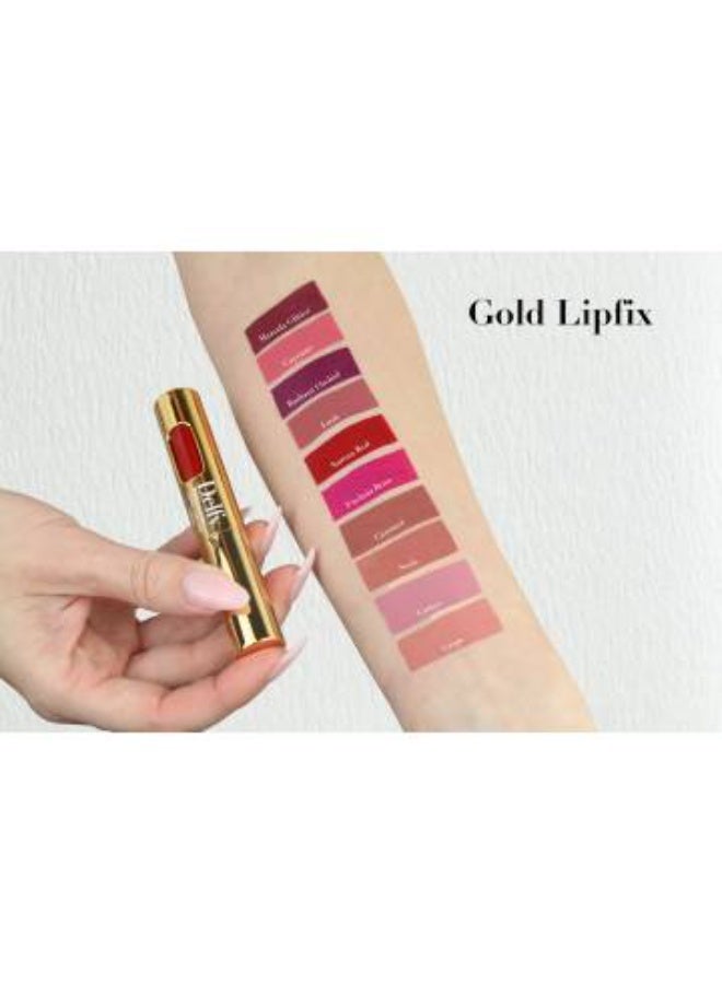 Delfy Lipfix Gold Liquid Lipstick Color Marsala Glitter 8g - Image 4