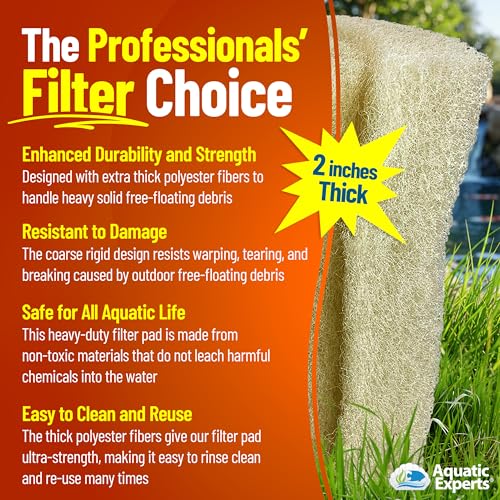 Aquatic Experts وسادة فلتر بركة سميكة من أكواتيك إكسبيرتس - 2 بوصة سمك - لفة بالجملة لفلتر بركة المياه - مصنوعة في الولايات المتحدة الأمريكية، (12" × 36") - Image 3
