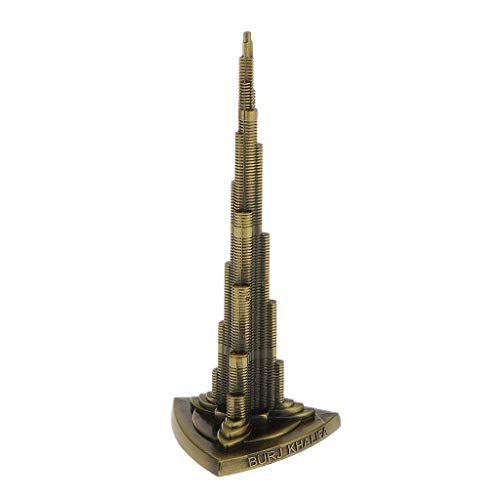 zahab Dubai Landmark Decorative Souvenir Burj Khalifa Metal Decorative Showpiece Antique Finish, 3 Inch,Bronze - Image 1