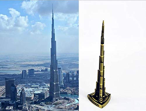 zahab Dubai Landmark Decorative Souvenir Burj Khalifa Metal Decorative Showpiece Antique Finish, 3 Inch,Bronze - Image 3