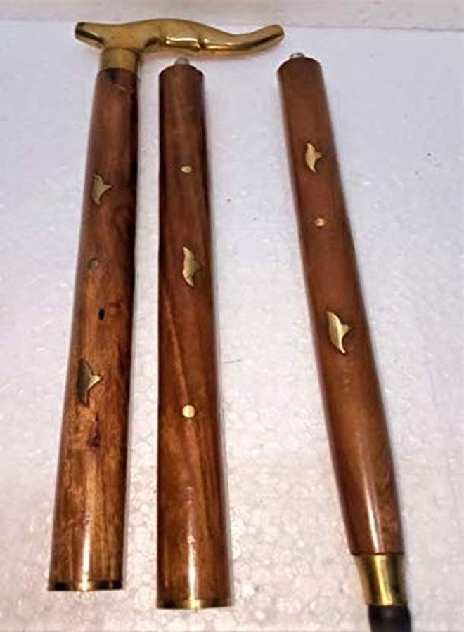 DWH Wooden Walking Stick for Women and Men // Beautiful Brass Worked Stick - Very Sturdy