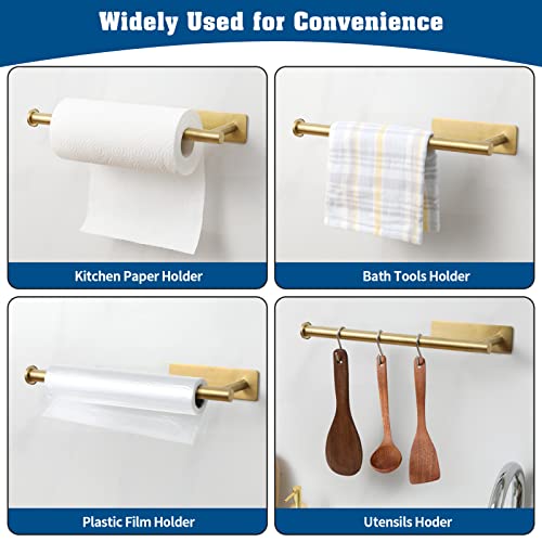 theaoo 2 Packs Paper Towel Holder - Under Cabinet Paper Towel Holder for Kitchen, Adhesive Paper Towel Roll Rack for Bathroom Towel, Wall Mounted Matte Black Paper Towel Rack, SUS304 Stainless Steel - Image 5