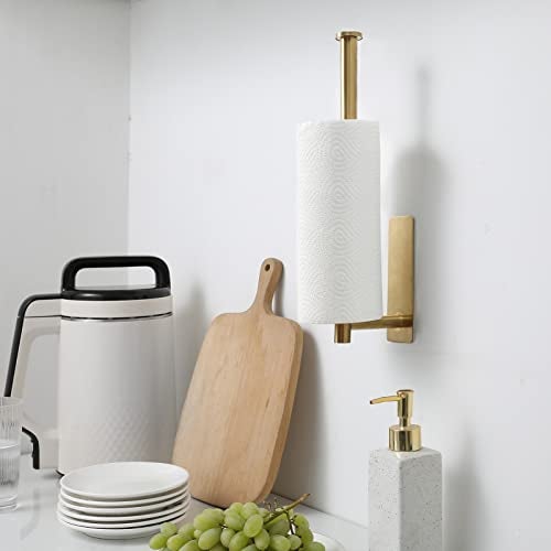 theaoo 2 Packs Paper Towel Holder - Under Cabinet Paper Towel Holder for Kitchen, Adhesive Paper Towel Roll Rack for Bathroom Towel, Wall Mounted Matte Black Paper Towel Rack, SUS304 Stainless Steel - Image 4