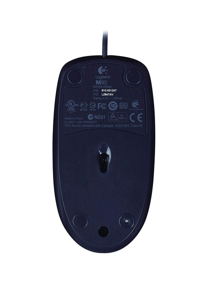 Logitech Wired Optical Mouse Dark Grey - Image 2