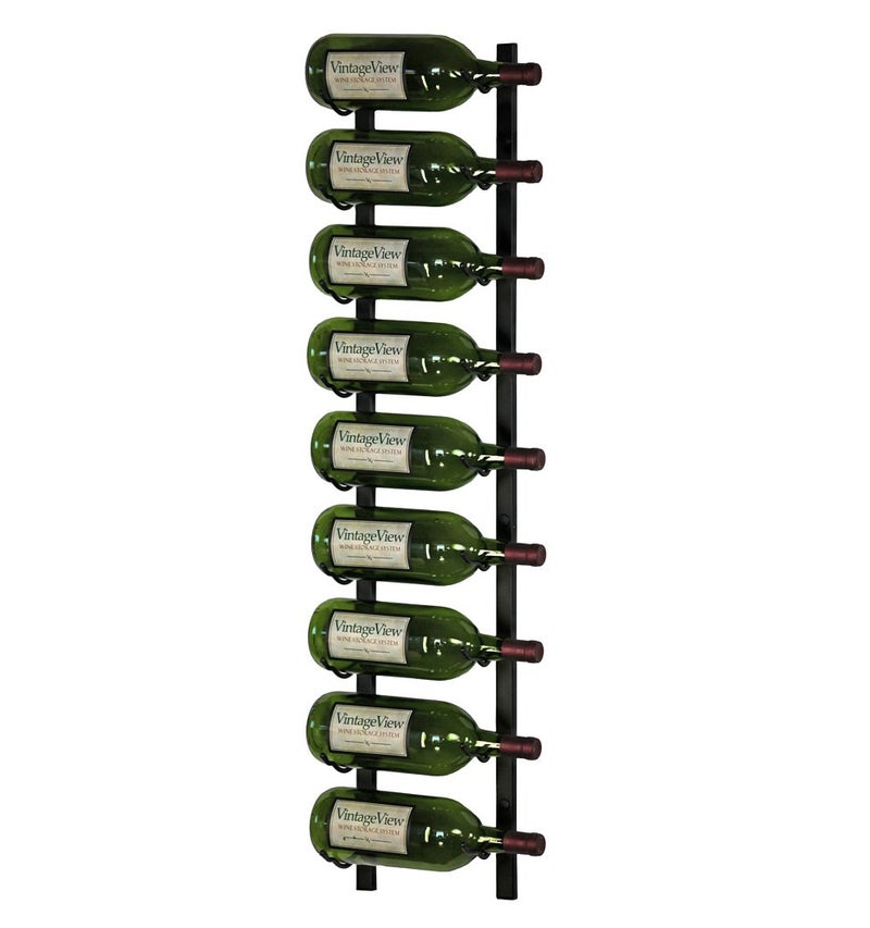VintageView VintageView W Series  9 Bottle Wall Mounted Wine Rack for Magnum and Champagne Satin Black Stylish Modern Wine Storage with Label Forward Design 