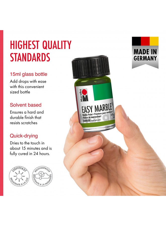 Marabu مجموعة طلاء مارابو إيزي ماربل - 14 لون أساسي ولون باستيل - مجموعة طلاء للتزيين للأطفال والبالغين - غمر مائي، صنع أكواب، ورق - إصدار 2022 - Image 3