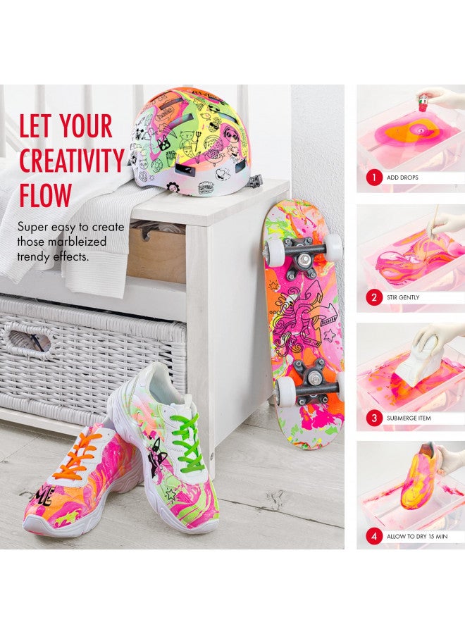 Marabu مجموعة طلاء مارابو إيزي ماربل - 14 لون أساسي ولون باستيل - مجموعة طلاء للتزيين للأطفال والبالغين - غمر مائي، صنع أكواب، ورق - إصدار 2022 - Image 4