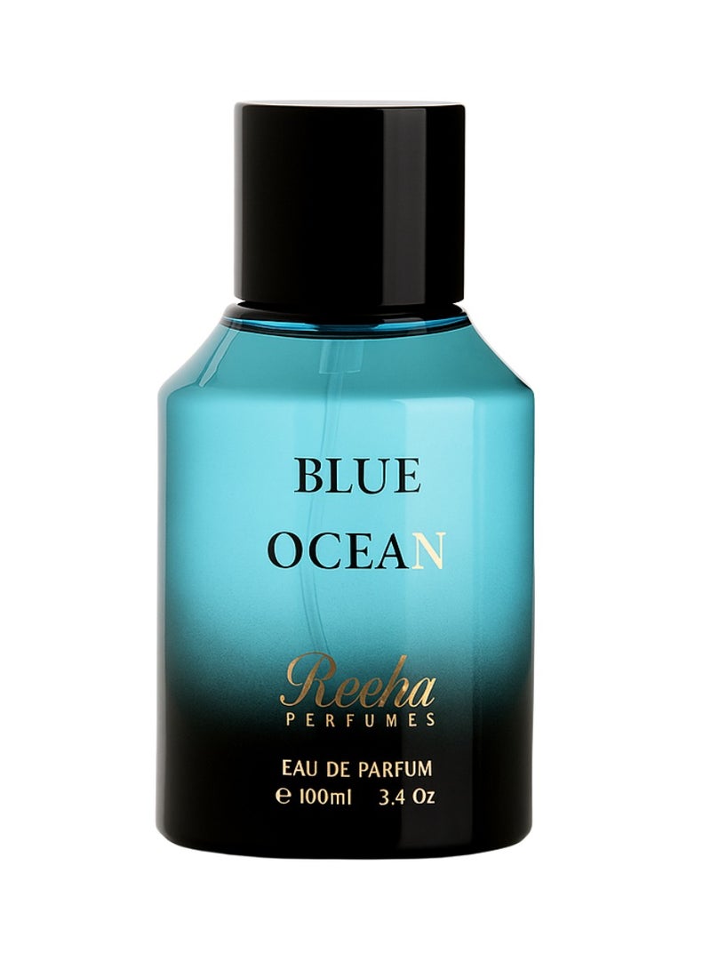 Reeha PERFUMES Blue Ocean Eau De Parfum 100ml by Reeha Perfumes – Fresh Aquatic Long Lasting Unisex Fragrance - Image 1