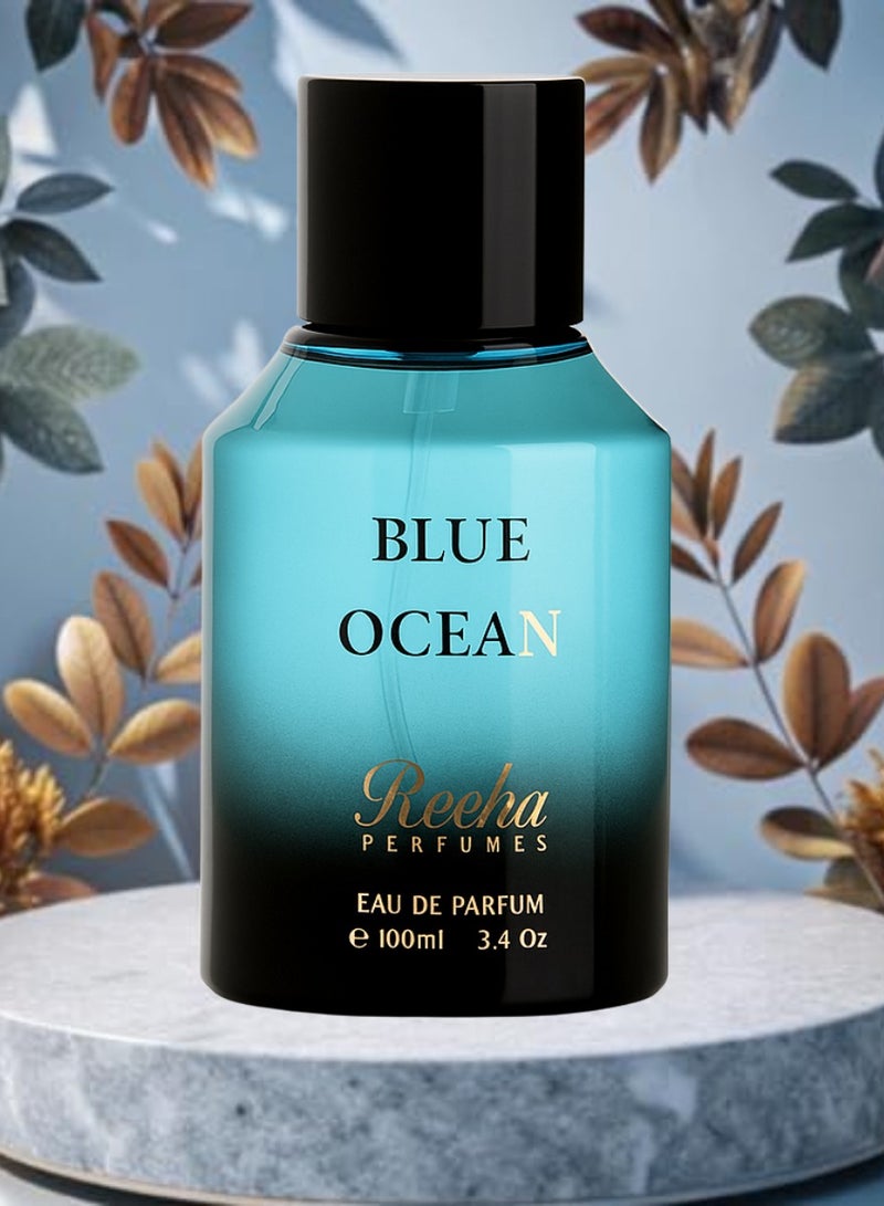 Reeha PERFUMES Blue Ocean Eau De Parfum 100ml by Reeha Perfumes – Fresh Aquatic Long Lasting Unisex Fragrance - Image 2