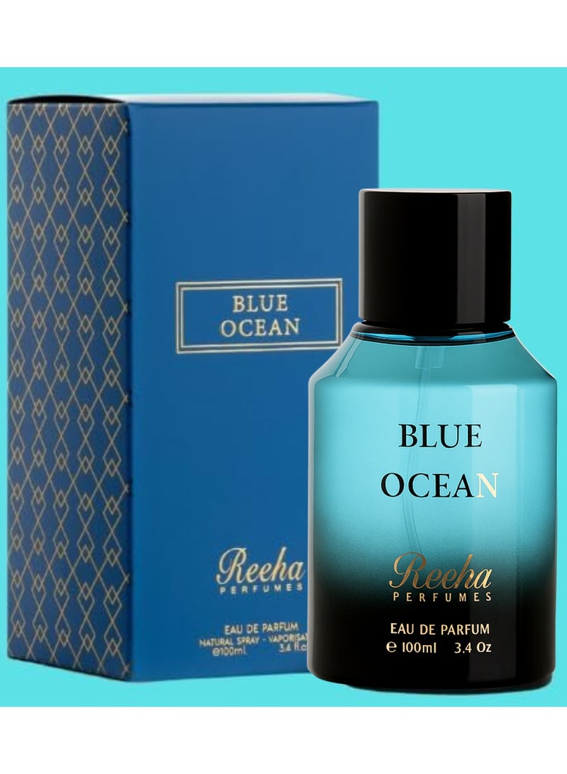 Reeha PERFUMES Blue Ocean Eau De Parfum 100ml by Reeha Perfumes – Fresh Aquatic Long Lasting Unisex Fragrance - Image 3