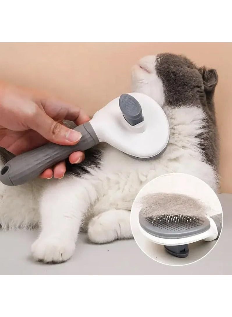 فرشاة تنظيف ذاتي للقطط والكلاب إزالة شعر الحيوانات الاليفة فرشاة تمشيط فرشاة تحتية لإزالة التشابك والعقد فرشاة متعددة الاستخدامات لجميع انواع الشعر فرشاة كهربائية التنظيف - Image 1