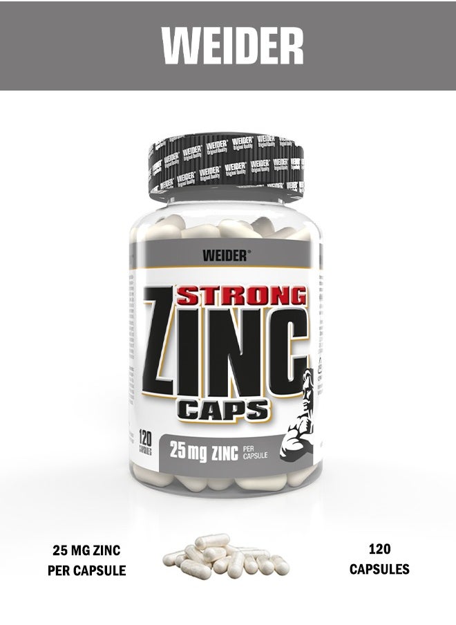 Weider - Strong Zinc Caps (25mg Zinc Per Caps) 120 Capsules - Image 1