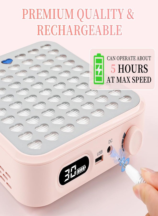 ANGNYA Nail Dust Collector with Lamp,Vacuum Fan Rechargeable Dust Collector with Dust Brush Powerful Brushless Dust Collector for Acrylic Gel Nail Polishing, Perfect for Salon Home Use - Image 5