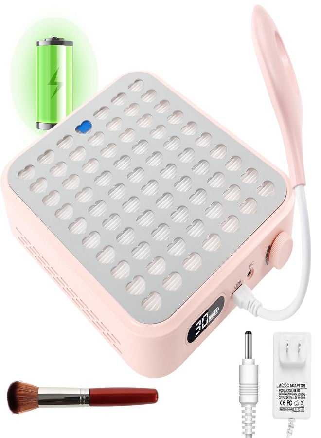 ANGNYA Nail Dust Collector with Lamp,Vacuum Fan Rechargeable Dust Collector with Dust Brush Powerful Brushless Dust Collector for Acrylic Gel Nail Polishing, Perfect for Salon Home Use - Image 1
