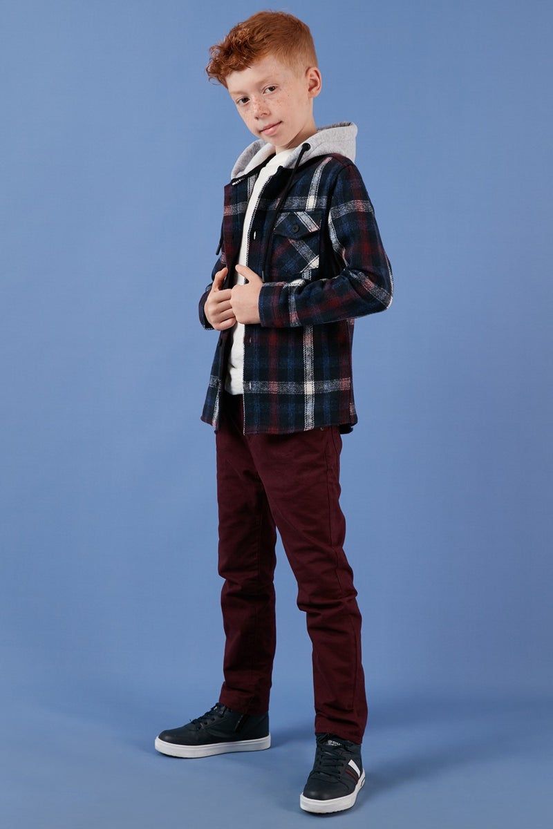 Lela قميص شتوي منقوش بجيبين وغطاء رأس للأولاد من Lumberjack CF24W81780  - Image 1