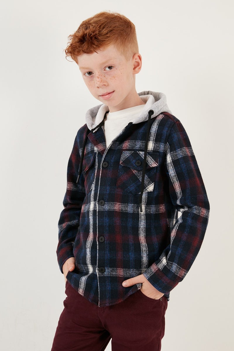 Lela قميص شتوي منقوش بجيبين وغطاء رأس للأولاد من Lumberjack CF24W81780  - Image 5