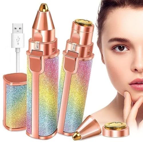BLACK OLIVE® 2-in-1 Rechargeable Eyebrow Epilators For Women, Facial Hair Removal Machine For Women,Face, Lips, Nose Hair Remover Epilators with Light (Multicolor/Assorted) - Image 1