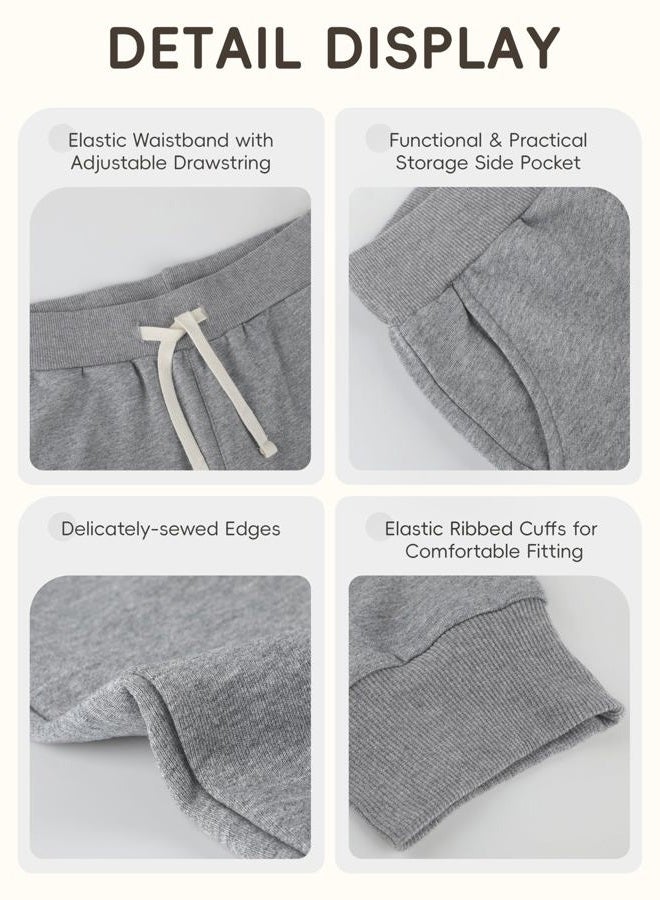 Aocku 4 Pack Toddler Boys Sweatpants Cotton Baby Kids Joggers Toddler Boys Girls Sweatpants with Pocket Drawstring, Heather Grey​​,black,white Gray,dark Gray, 4 Years - Image 4