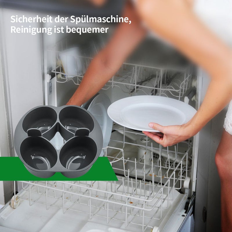 Grey 4 Slot Egg Steamer for Blenders Food Grade PP Dishwasher Safe - Image 4