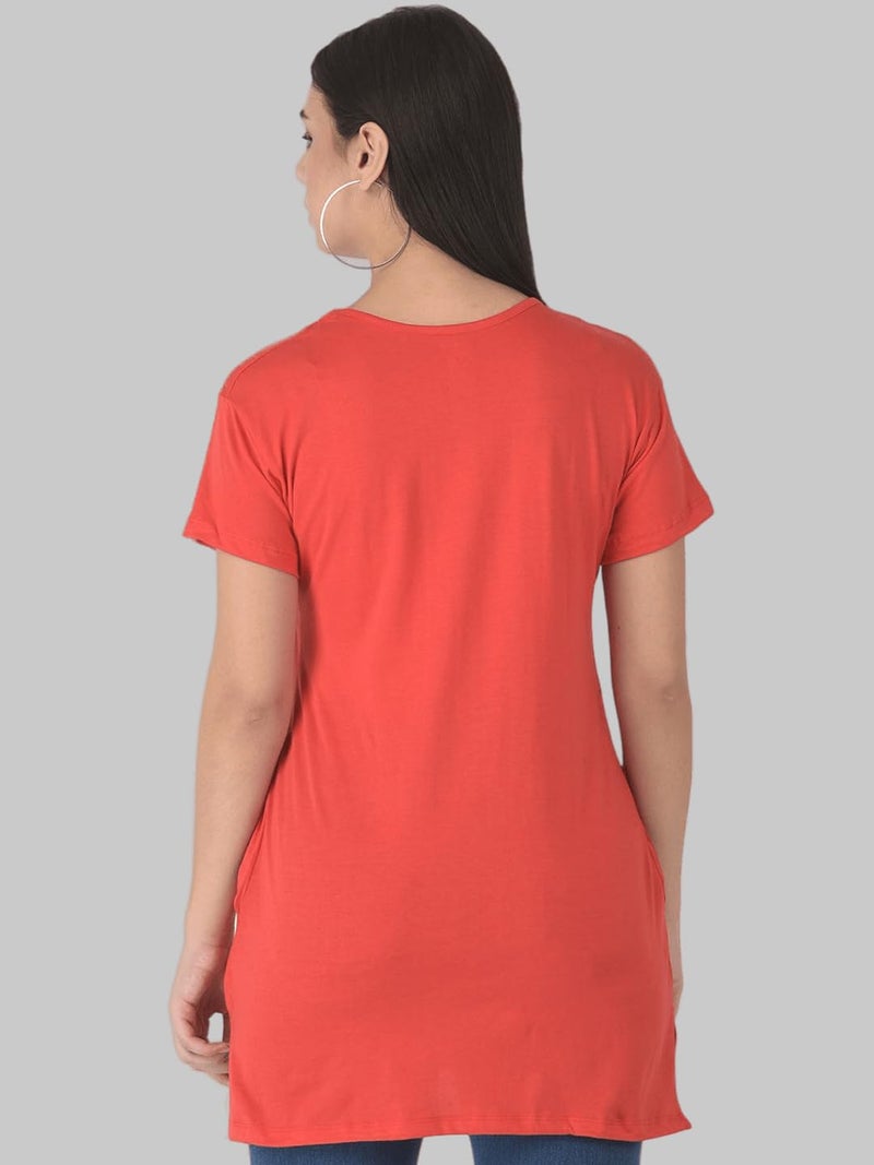 Dollar Missy Women Pack of 1 Long Top Red - Image 4