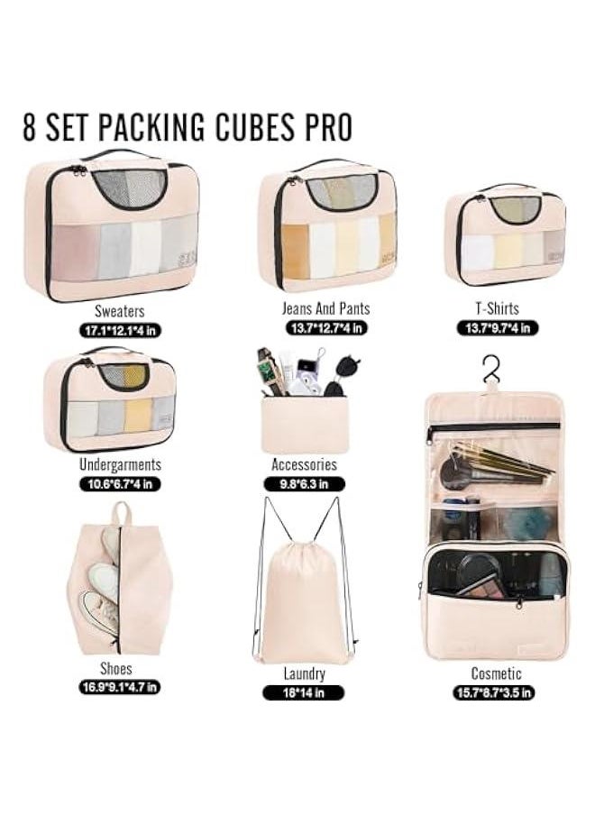 Arabest - Travel with Ease: 8 Packing Cubes & Organizer Bags for Women - Perfect Gift for Mom. Includes Toiletry and Shoe Bag, Ideal for Cruise Ship Vacations.必须包含8 Must-Have Organizers. - Image 1