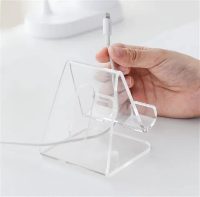 GEOCARTER Crystal Clear Acrylic Mobile Stand for Desk | Transparent Phone Holder for Office, Home, Study & Bedside | Durable Universal Cell Phone Stand Compatible with All Smartphones - Image 5