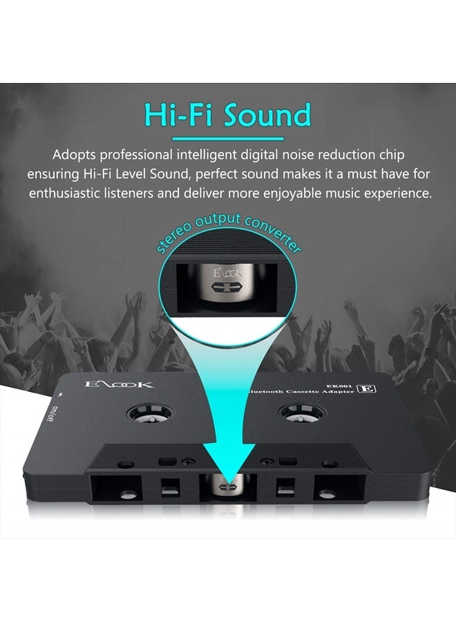 Elook Car Audio Receiver, Bluetooth Cassette Receiver Tape Aux Adapter Player with Bluetooth 5.0 - Image 3