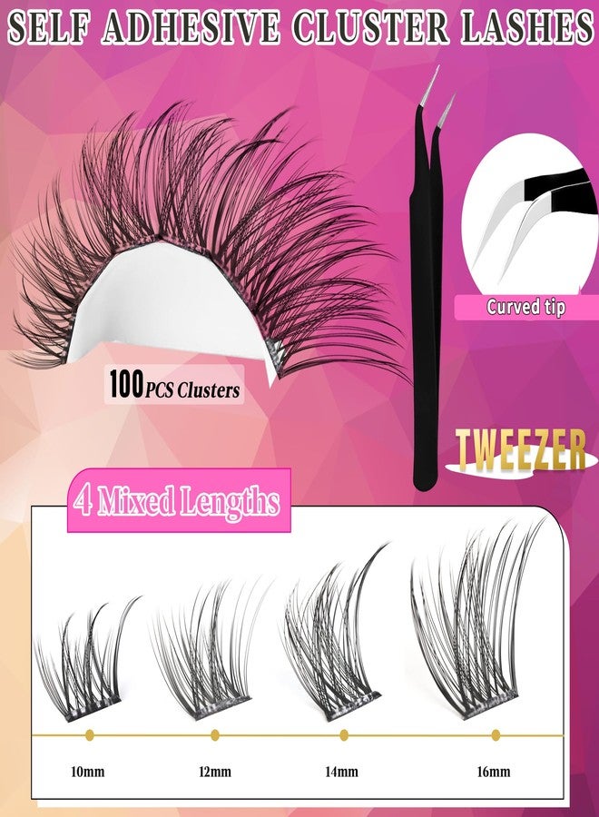 Yaiseiko Self Adhesive Lash Clusters Natural Self Adhesive Lashes Clusters Press on Lashes No Glue Needed Wispy C Curl Individual Lashes Kit by Yaiseiko(100Pcs,10-16MM) - Image 3