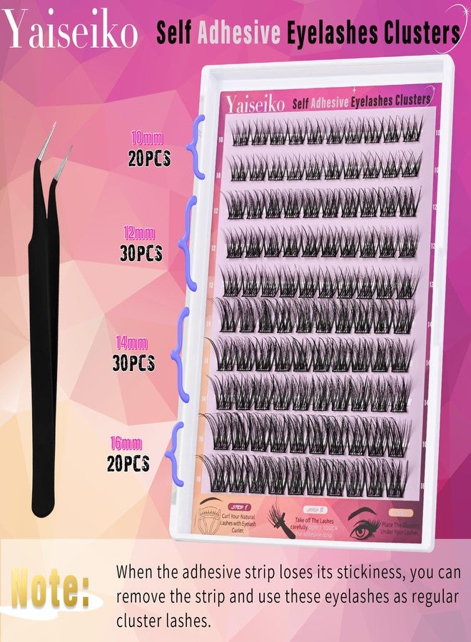 Yaiseiko Self Adhesive Lash Clusters Natural Self Adhesive Lashes Clusters Press on Lashes No Glue Needed Wispy C Curl Individual Lashes Kit by Yaiseiko(100Pcs,10-16MM) - Image 4
