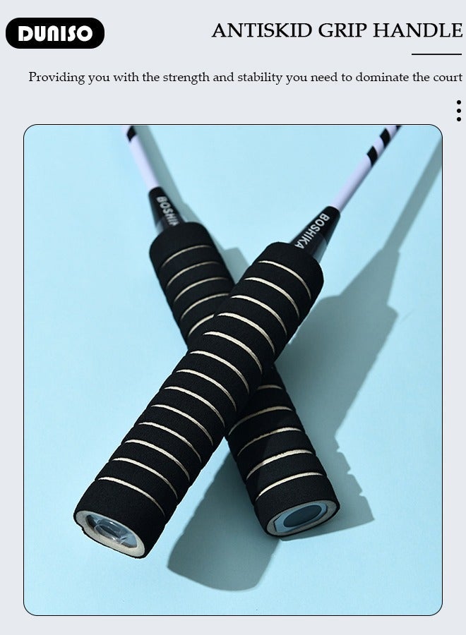 DUNISO Badminton Rackets Set for 2 Players with 3 Shuttlecocks & Carrying Bag - Purple - Image 5