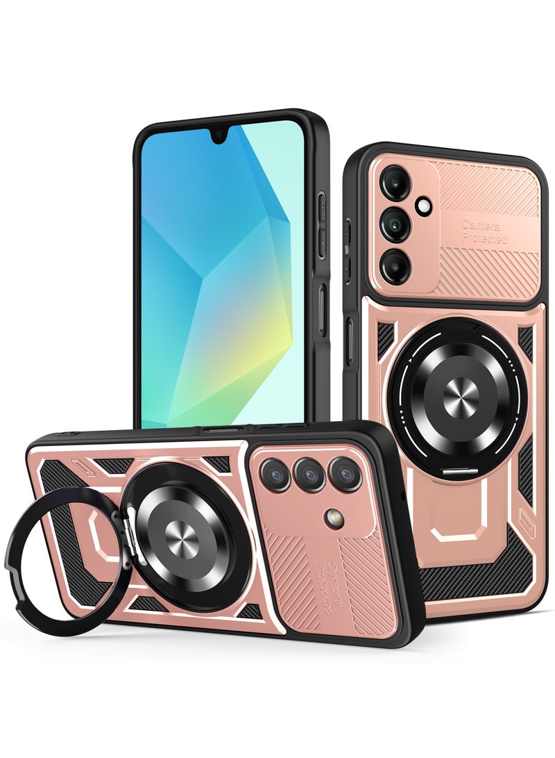 جراب وغطاء حماية مقاوم للصدمات وحمايه للكاميرا ومتوافق مع Samsung Galaxy A16 (روز جولد)