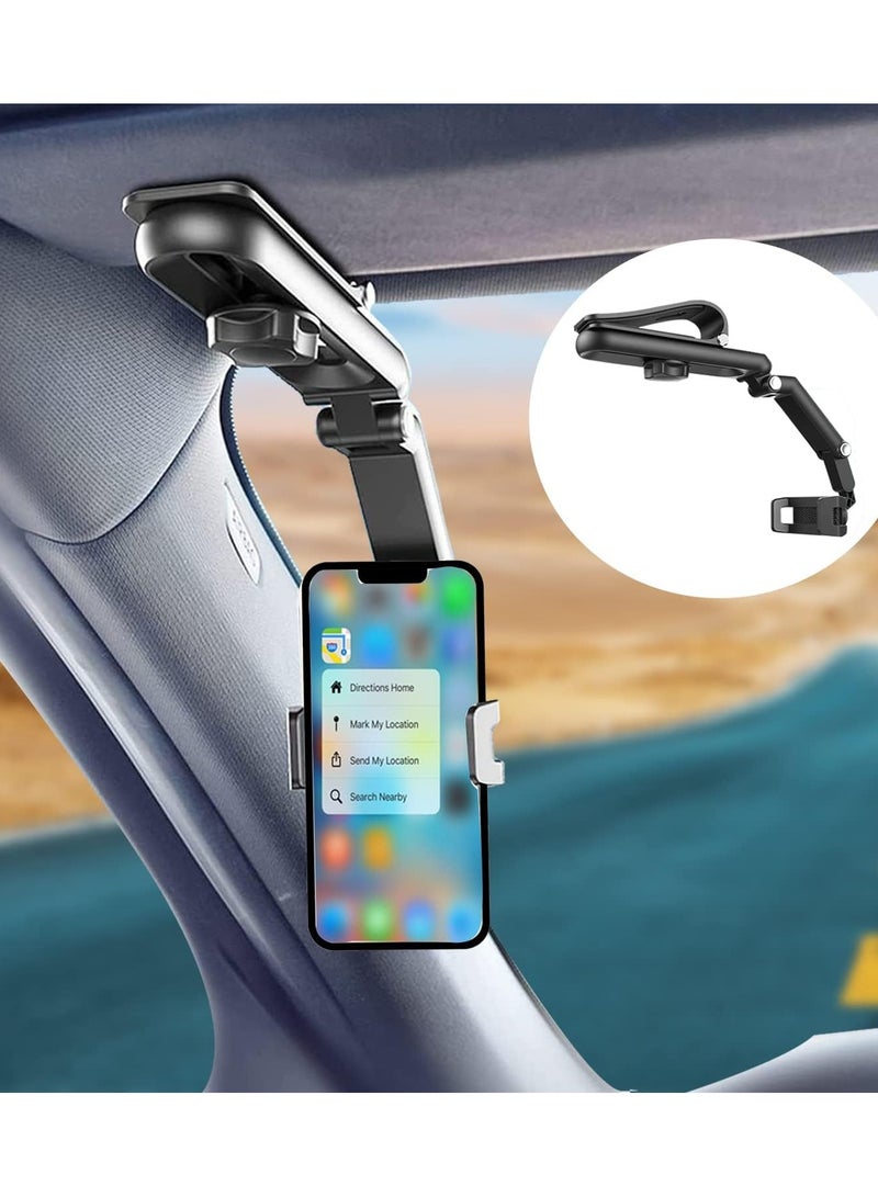 Car Phone Holder for Sun Visor, 1080° Rotatable Sun Visor Car Phone Mount Foldable Dashboard Phone Holder  - Image 1