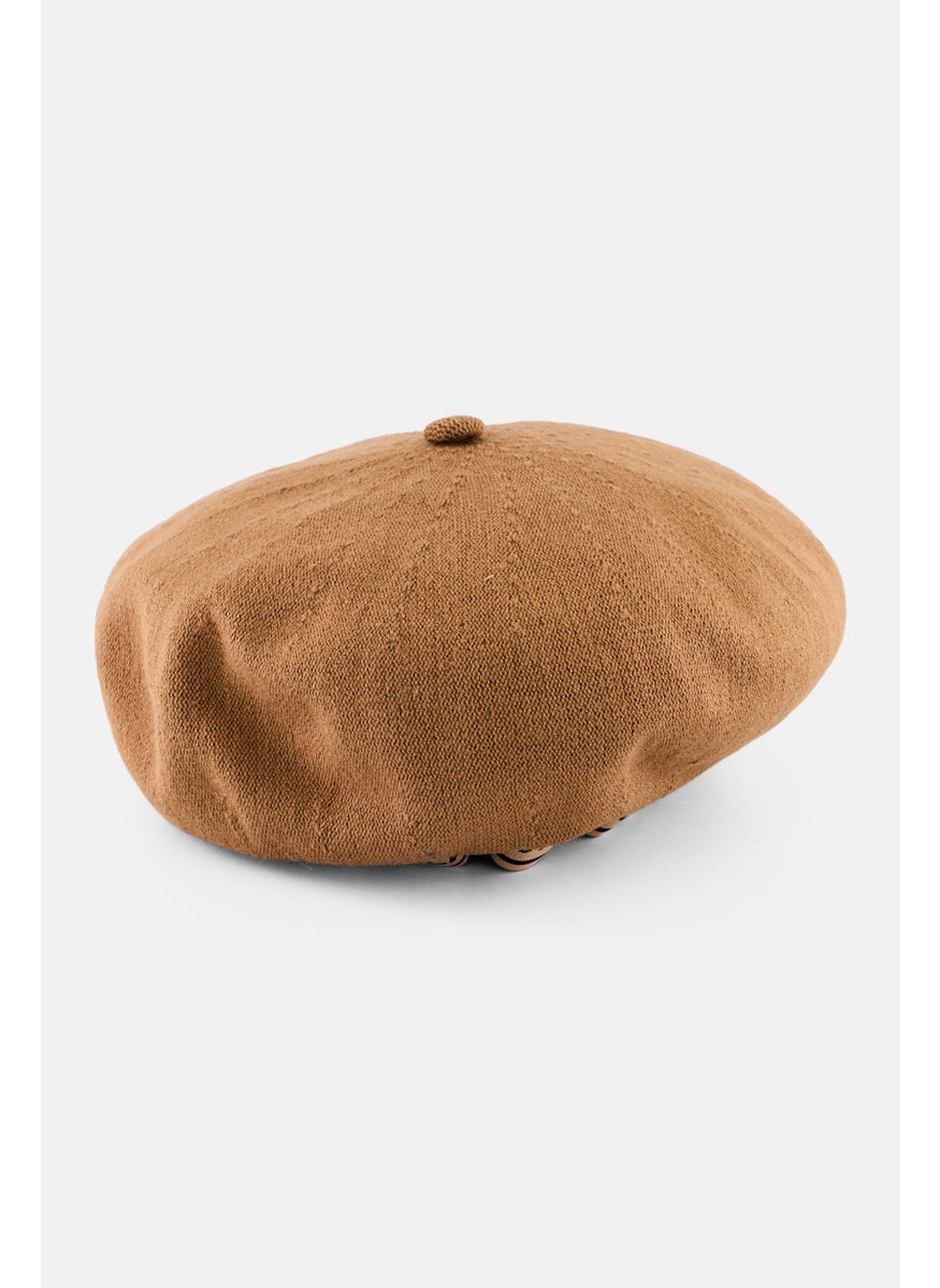 PUMA Women Knitted Beret Beanie Cap, Dark Tan  - Image 2